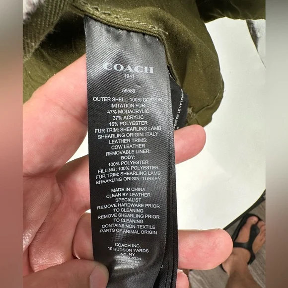 COACH Oversized Military Icon Parka Removable Linen and hoody Size 48 $1400